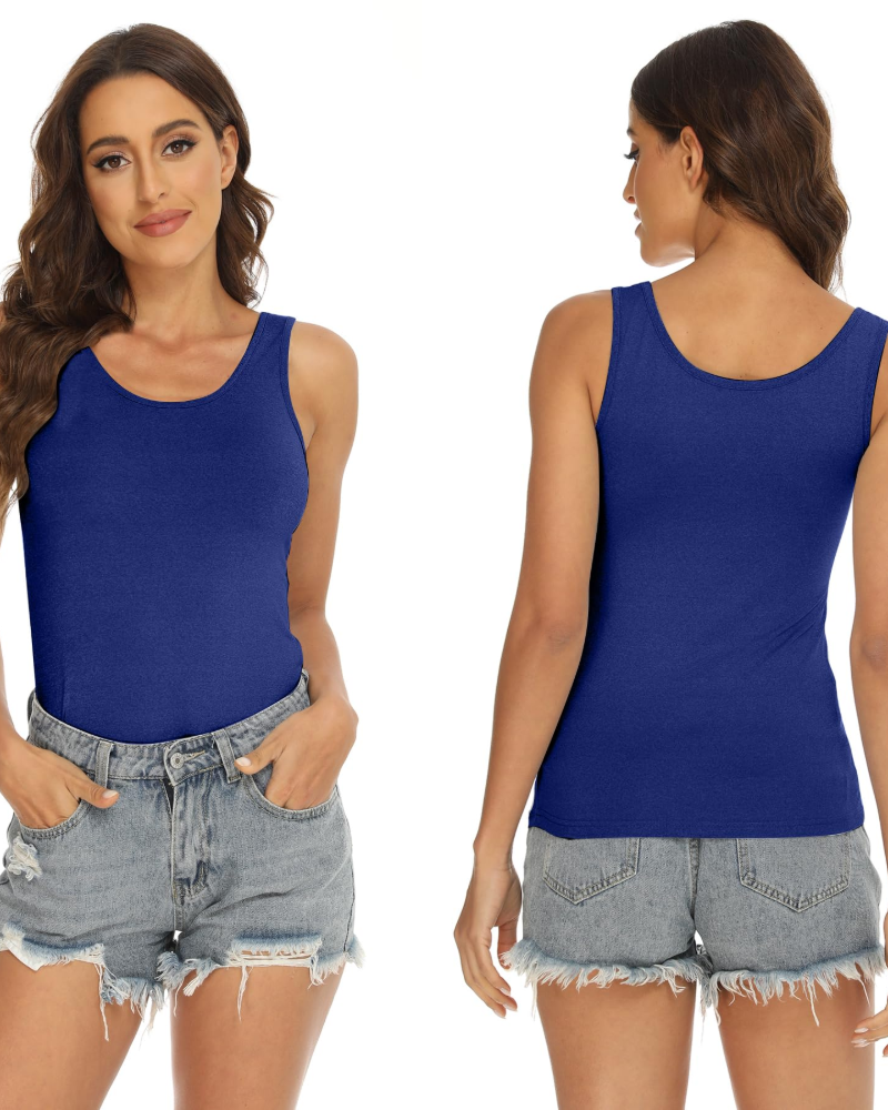 Odette Women's Tank Top Set – 5 Pack Sleeveless Stretch Vest Tops