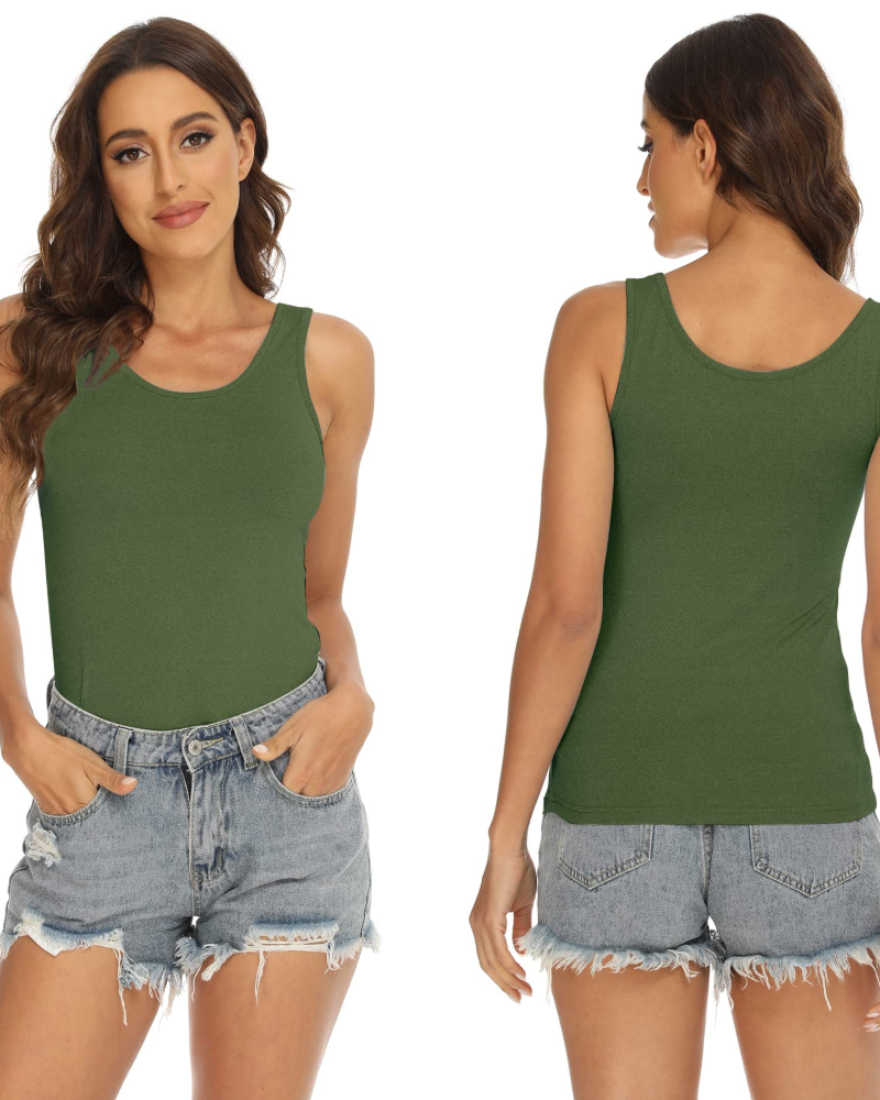 Odette Women's Tank Top Set – 5 Pack Sleeveless Stretch Vest Tops