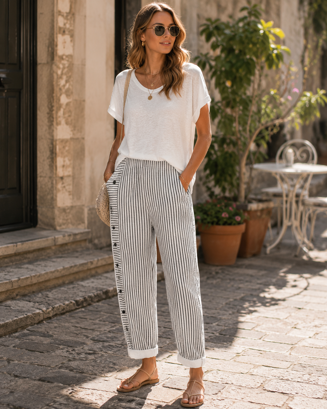 Colette Women's Casual Trousers – Relaxed Fit Lightweight Elastic Waist Trousers