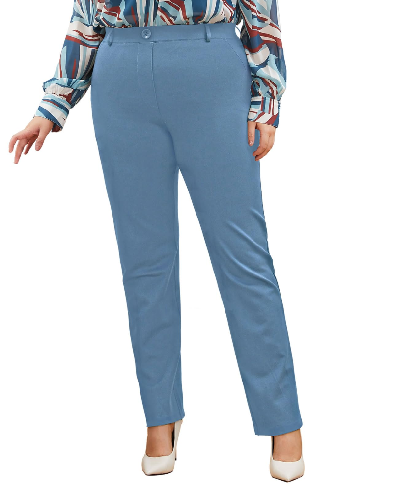 Megan Women's Dress Yoga Trousers – Straight Leg Stretch Office Work Pants