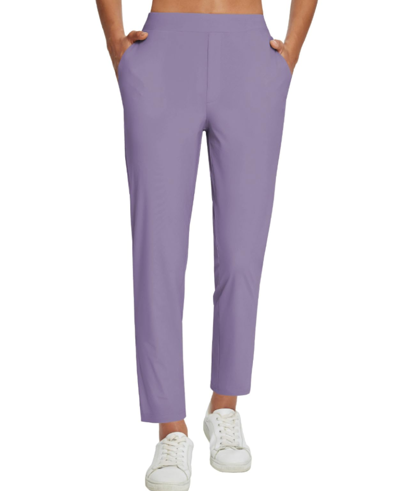 Phoebe Women's Ankle Trousers – High Waist Stretch Smart Casual Work Pants