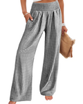 Nicole Women's Palazzo Trousers – Wide Leg Elastic Waist Casual Summer Pants