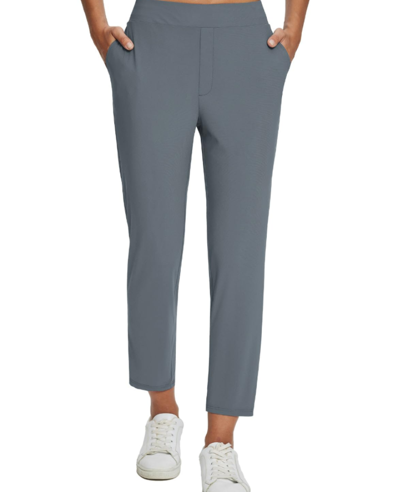 Phoebe Women's Ankle Trousers – High Waist Stretch Smart Casual Work Pants
