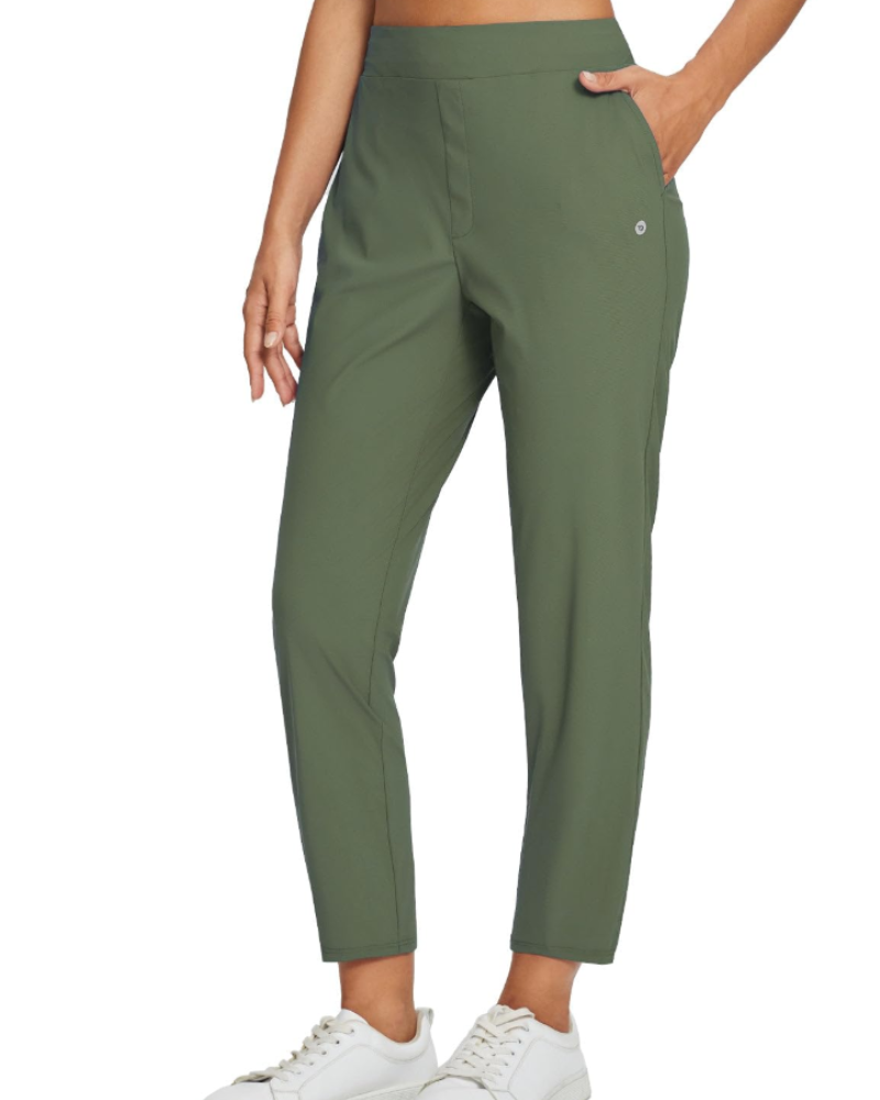 Phoebe Women's Ankle Trousers – High Waist Stretch Smart Casual Work Pants