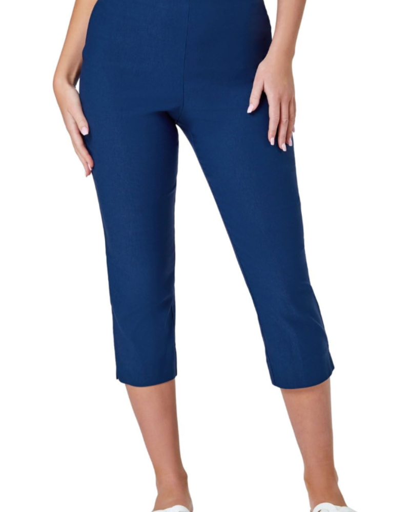 Mallory Women's Pull-On Capri Trousers – Stretch Mid-Calf Cigarette Trousers