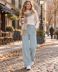 Deborah Women's Wide-Leg Sweatpants – High-Waist Drawstring Trousers with Side Pockets