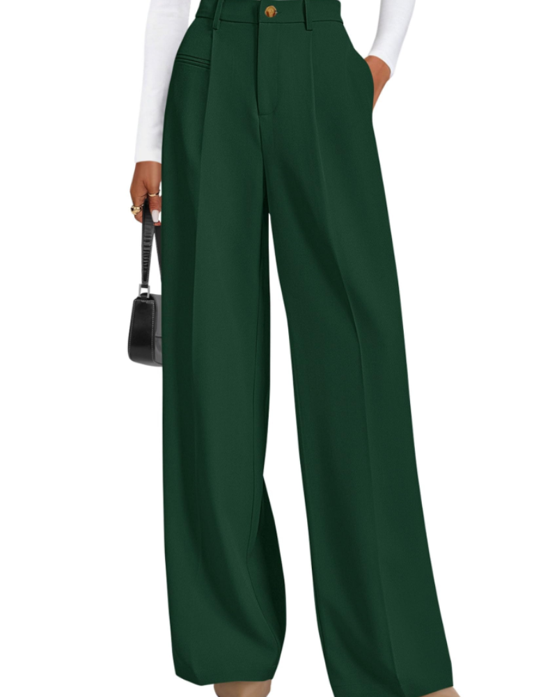 Paige Women's High Waisted Trousers – Wide Leg Office Smart Casual Work Pants