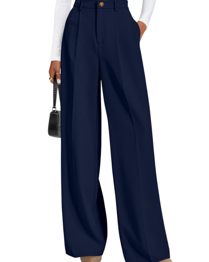 Paige Women's High Waisted Trousers – Wide Leg Office Smart Casual Work Pants