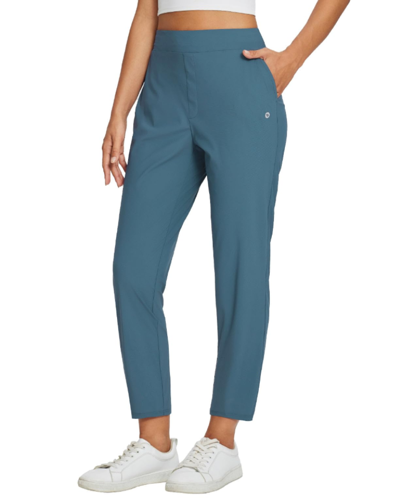 Phoebe Women's Ankle Trousers – High Waist Stretch Smart Casual Work Pants