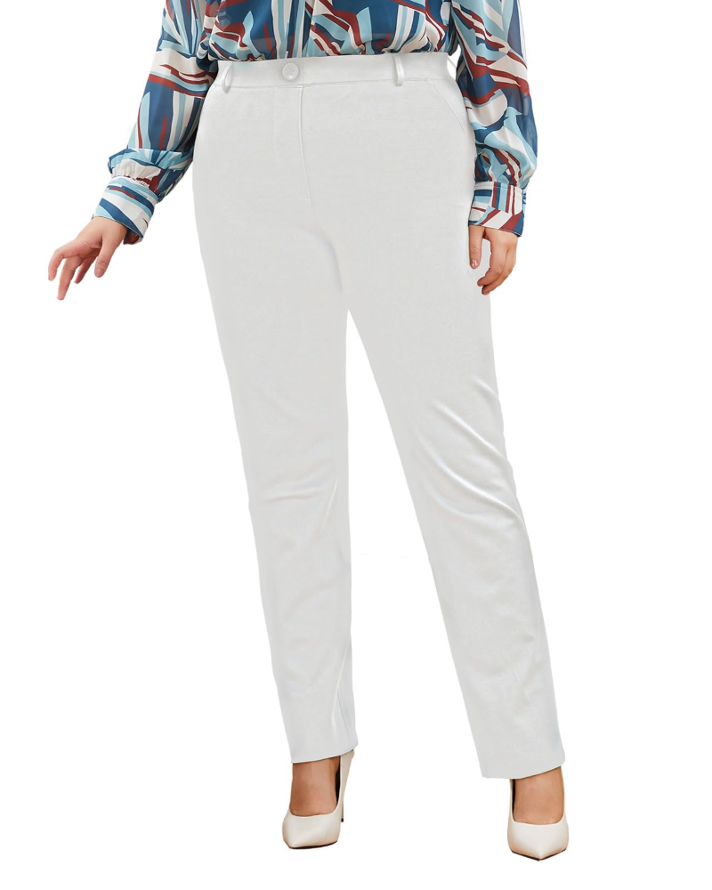 Megan Women's Dress Yoga Trousers – Straight Leg Stretch Office Work Pants