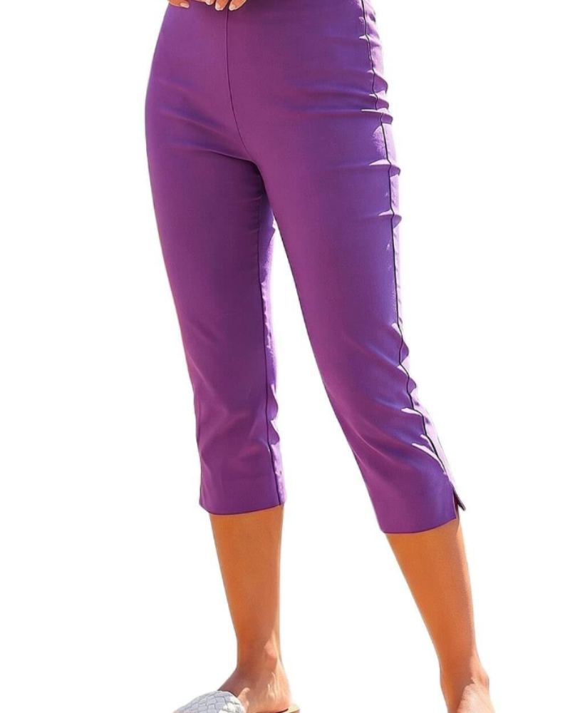 Mallory Women's Pull-On Capri Trousers – Stretch Mid-Calf Cigarette Trousers
