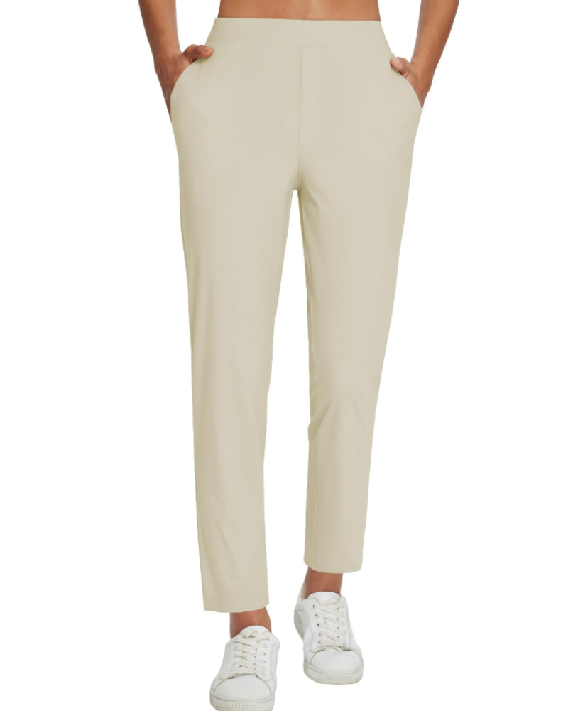 Phoebe Women's Ankle Trousers – High Waist Stretch Smart Casual Work Pants