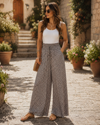 Adeline Women's Wide Leg Trousers – High Waisted Smart Casual Palazzo Trousers
