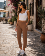 Phoebe Women's Ankle Trousers – High Waist Stretch Smart Casual Work Pants