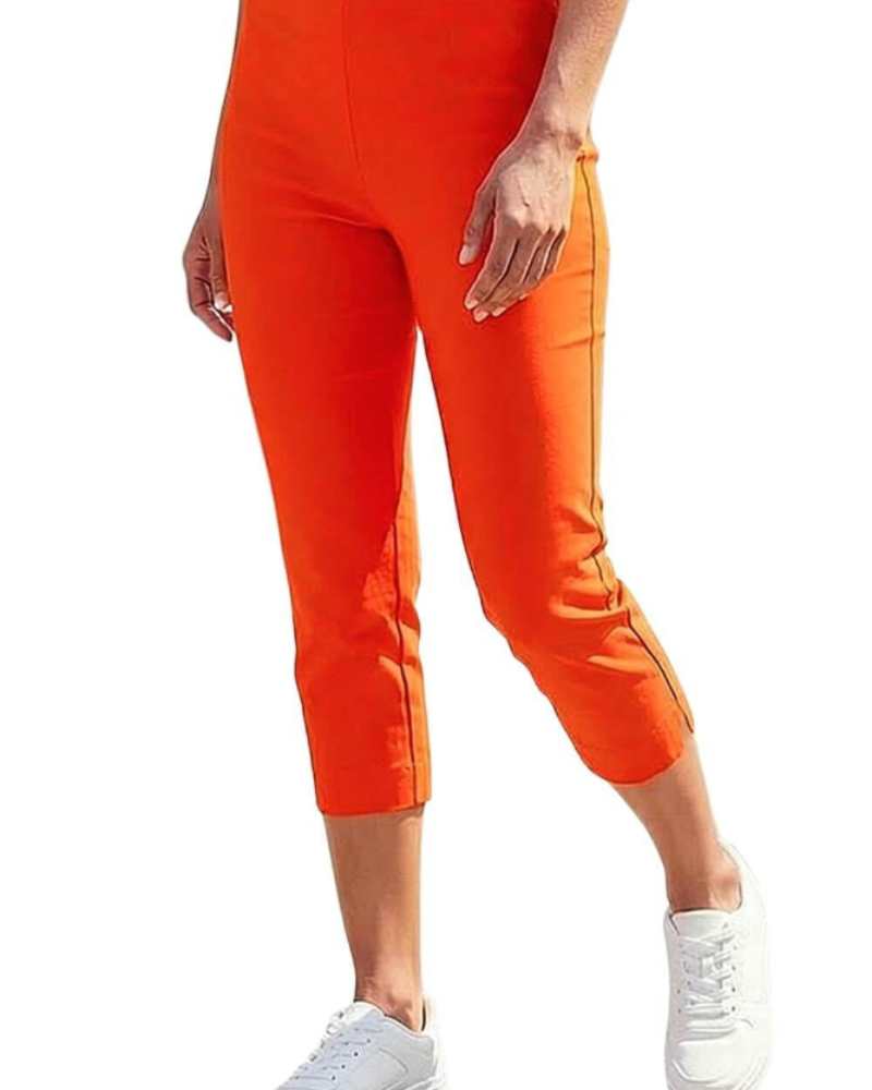 Mallory Women's Pull-On Capri Trousers – Stretch Mid-Calf Cigarette Trousers