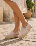 Hazel Women's Espadrille Shoes – Slip-On Platform Canvas Shoes with Rope Sole