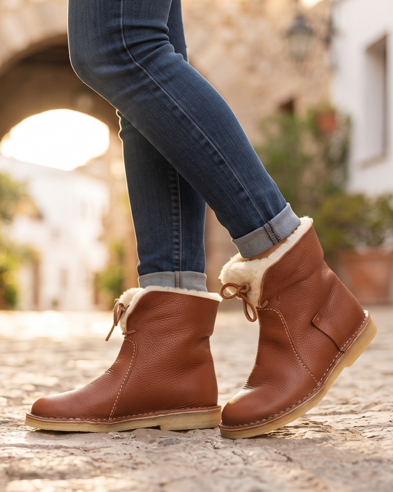 Beatrice Women's Faux Fur Boots – Slip On Winter Ankle Boots with Non Slip Sole