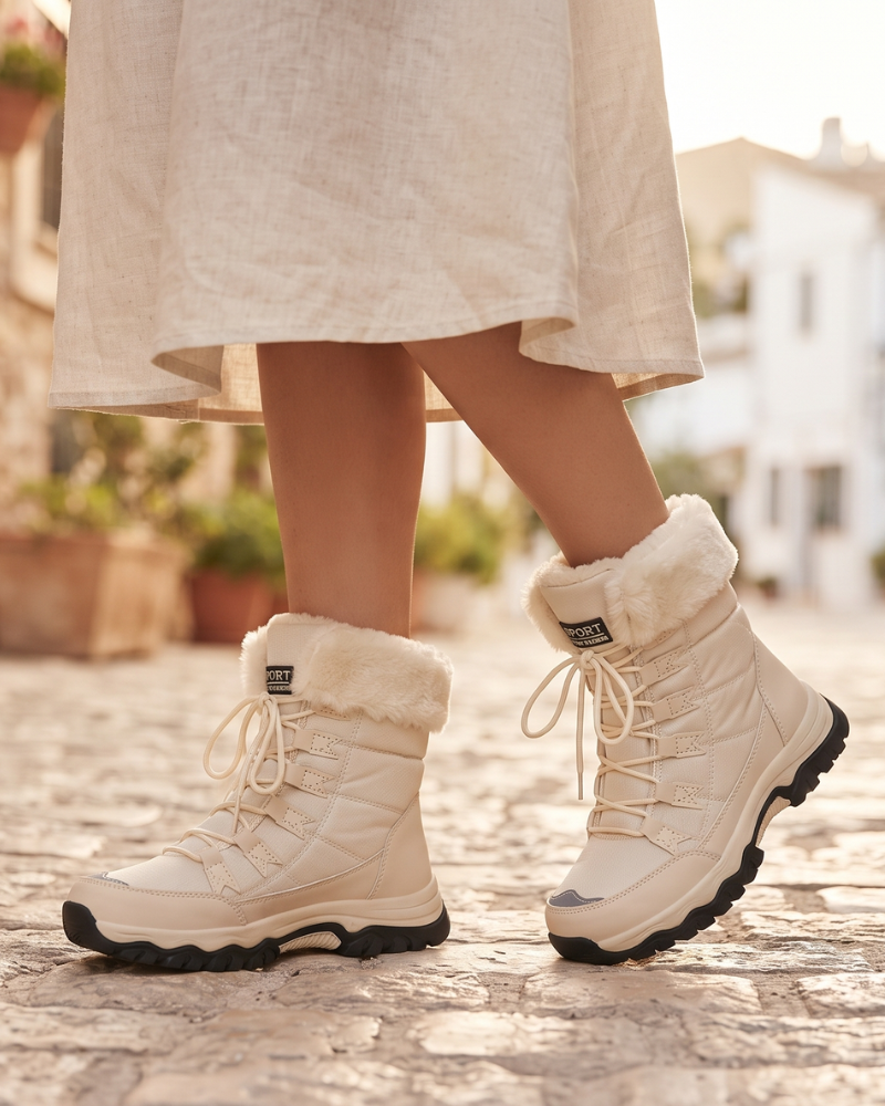 Rosemary Women's Winter Boots – Waterproof Faux Fur Lace Up Snow Boots