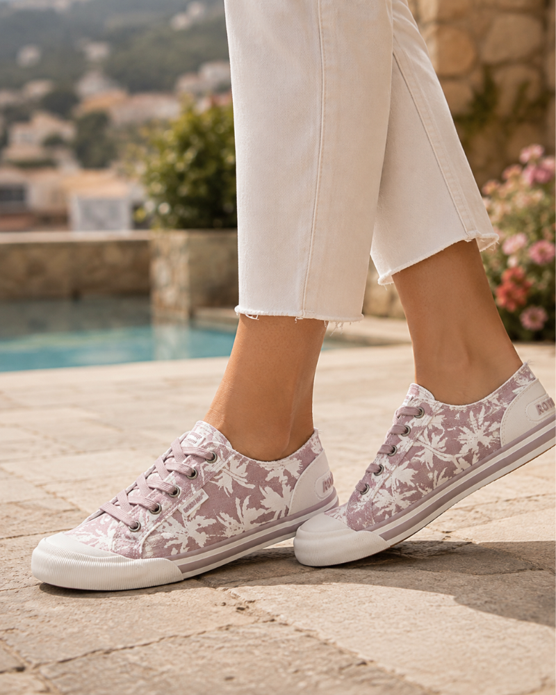 Sienna Women's Canvas Trainers – Lace-Up Faux Suede Casual Shoes with Rubber Toe