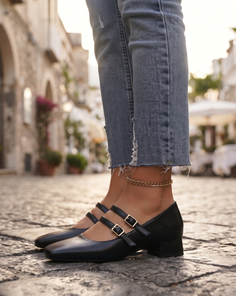 Selene Women's Double-Strap Ballet Flats – Elegant Fit & Everyday Comfort