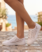 Bianca Women's White Trainers – Breathable Low-Top Design with Cushioned Insole
