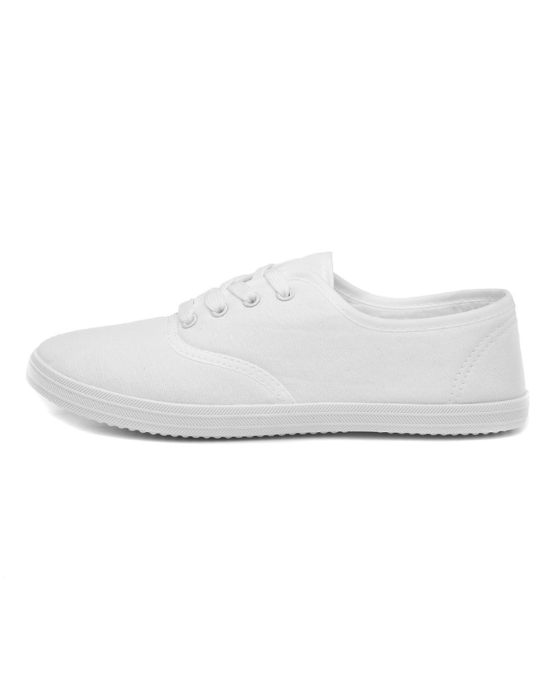Faye Women's Canvas Shoes – Lace-Up Casual Trainers with Rounded Toe