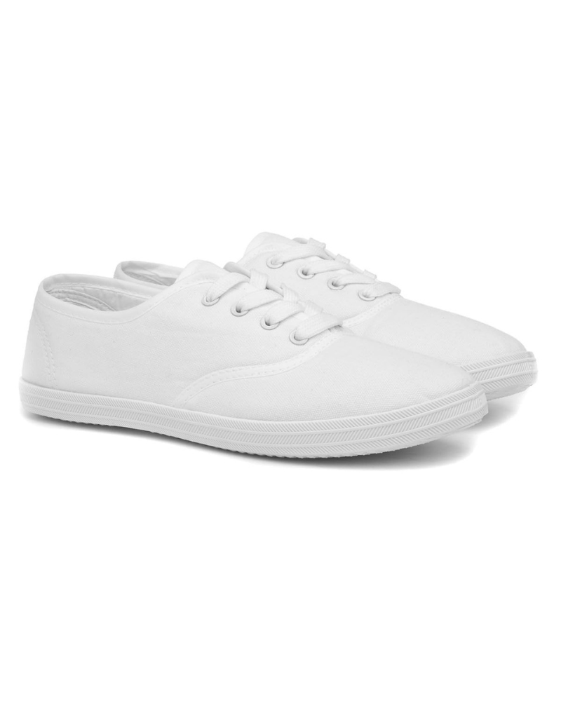 Faye Women's Canvas Shoes – Lace-Up Casual Trainers with Rounded Toe