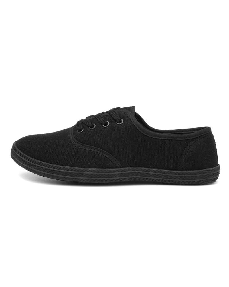 Faye Women's Canvas Shoes – Lace-Up Casual Trainers with Rounded Toe