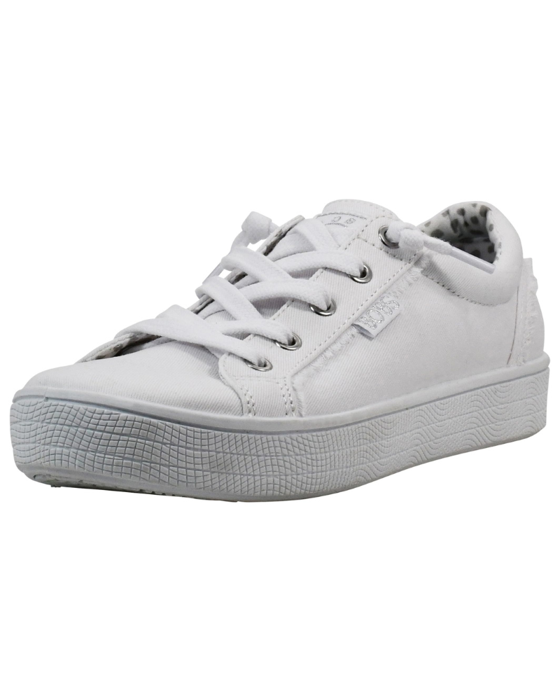 Ivy Women's Canvas Slip-On Trainers – Memory Foam Casual Shoes with Decorative Laces