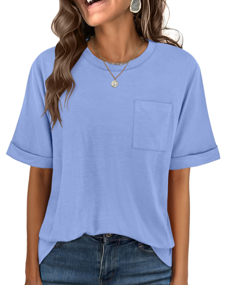 Imogen Women's Oversized T-Shirt – Crew Neck Short Sleeve Casual Summer Top