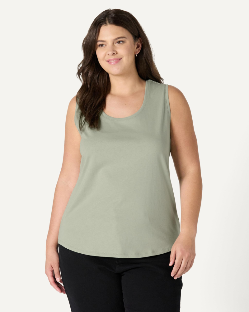Verity Women's Cotton Tank Top – Sleeveless Scoop Neck Vest