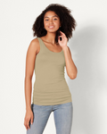 Irene Women's Cotton Modal Rib Tank Top – Sleeveless Scoop Neck Fitted Vest