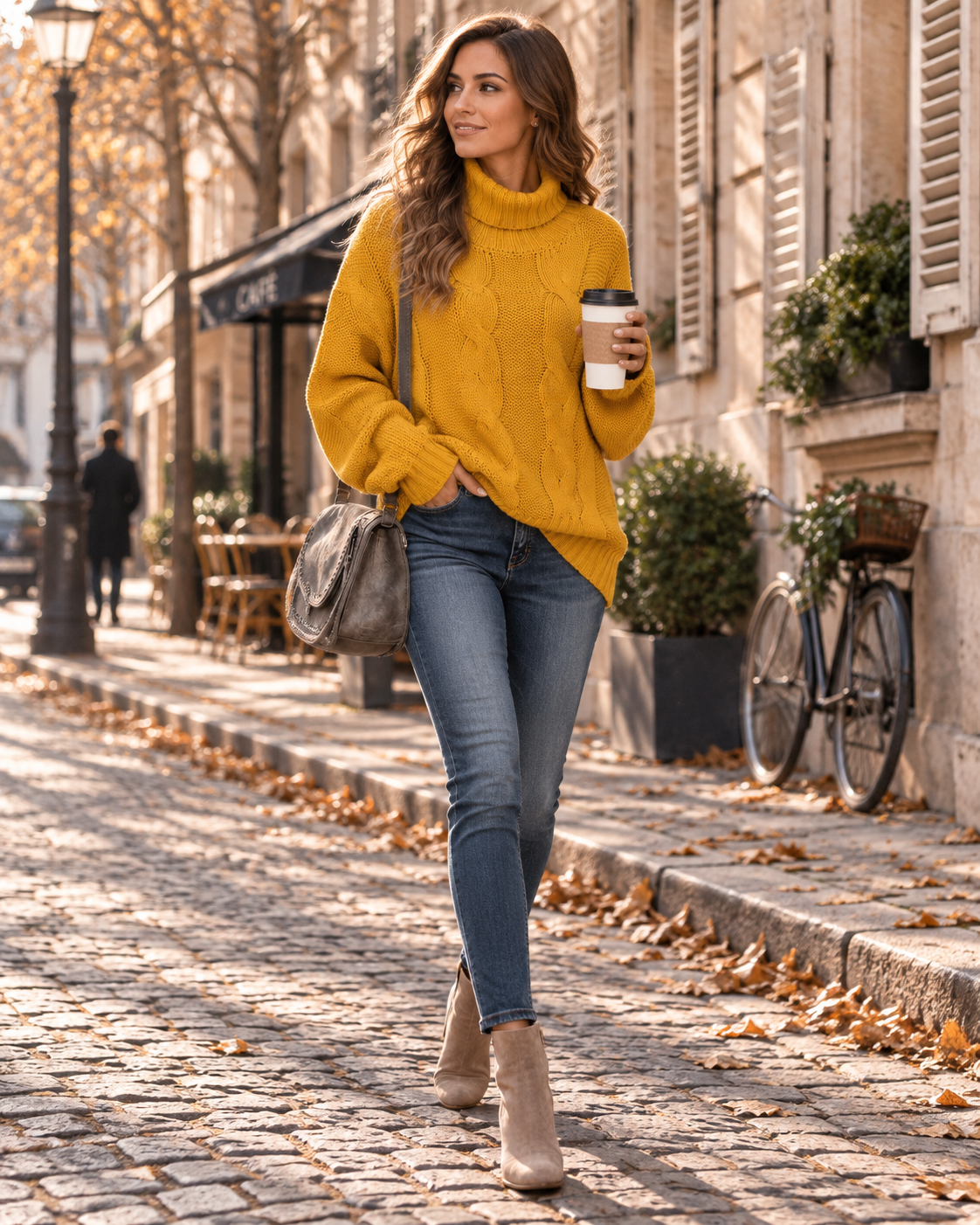 Alice Women's Cable Knit Turtleneck Jumper – Oversized Batwing Sleeve Cropped Sweater