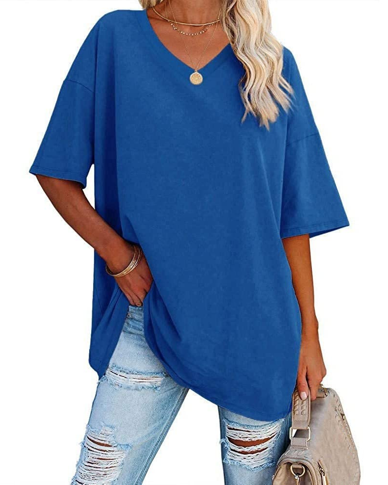 Wren Women's Oversized V Neck T-Shirt – Half Sleeve Casual Baseball Style Top