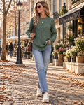 Camille Women's Tunic Top – Ribbed High-Low Hem Longline Top with Side Slits