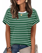 Piper Women's Cap Sleeve T-Shirt – Crew Neck Loose Fit Casual Summer Top