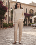 Aveline Women's Roll-Neck Jumper – Soft Ribbed Knit with Relaxed Hip-Length Fit