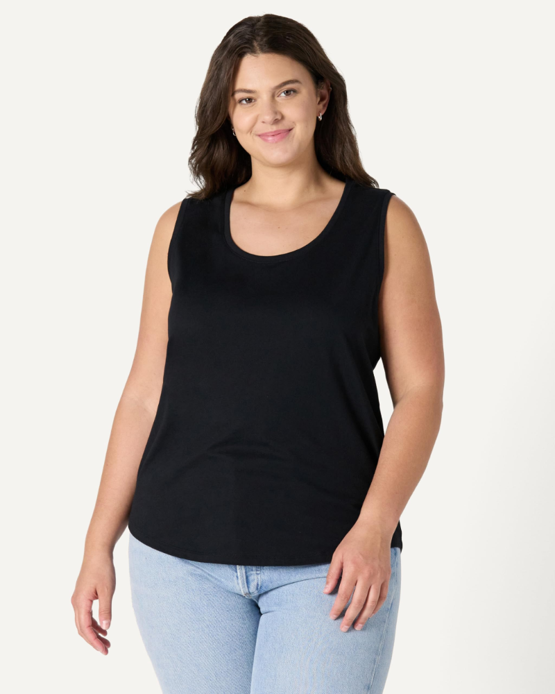 Verity Women's Cotton Tank Top – Sleeveless Scoop Neck Vest