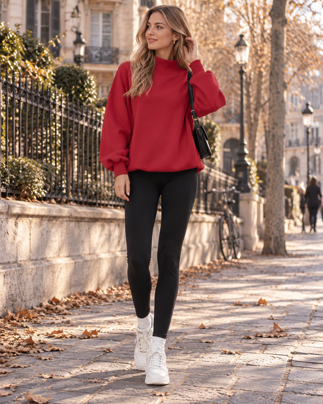 Belinda Women's Fleece Sweatshirt – Asymmetric Neck Oversized Drop Shoulder Pullover
