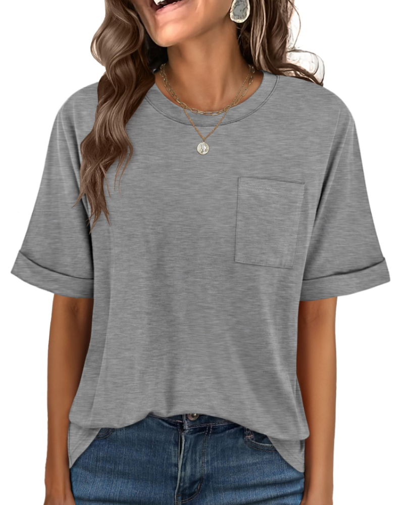 Imogen Women's Oversized T-Shirt – Crew Neck Short Sleeve Casual Summer Top