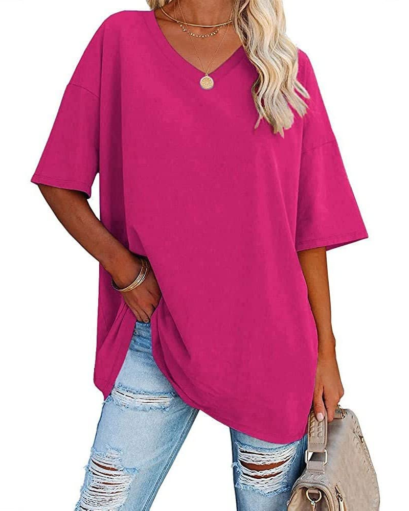 Wren Women's Oversized V Neck T-Shirt – Half Sleeve Casual Baseball Style Top