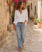 Alice Women's Linen Blouse – Lightweight Breathable Classic Long Sleeve Shirt