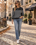 Eleanor Women's Crew Neck Jumper – Classic Long Sleeve Lightweight Pullover Sweater