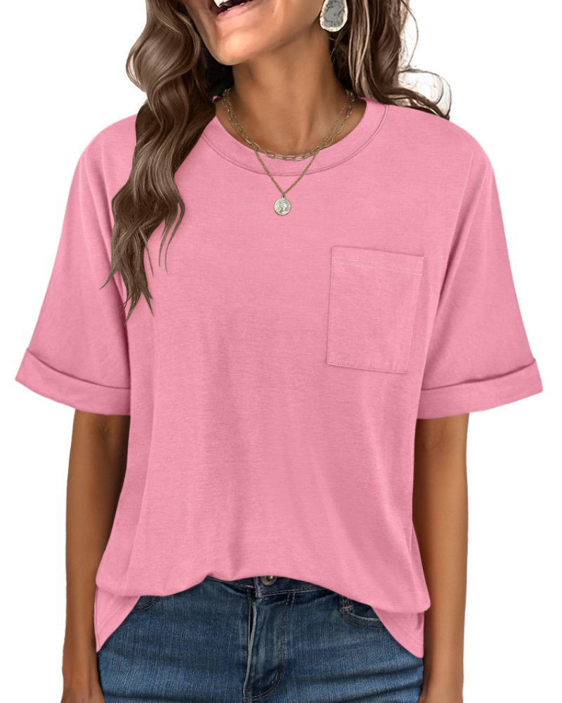 Imogen Women's Oversized T-Shirt – Crew Neck Short Sleeve Casual Summer Top