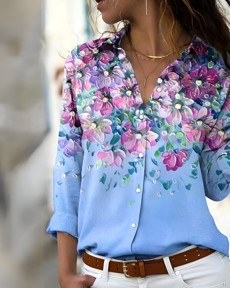 Keziah Women's Printed Blouse – Breathable Fabric & Relaxed Fit