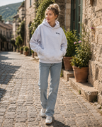 Adele Women's Cotton Hoodie – Minimalist Pullover Kangaroo Pocket Casual Sweatshirt