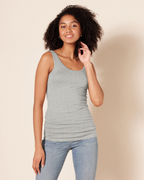 Irene Women's Cotton Modal Rib Tank Top – Sleeveless Scoop Neck Fitted Vest