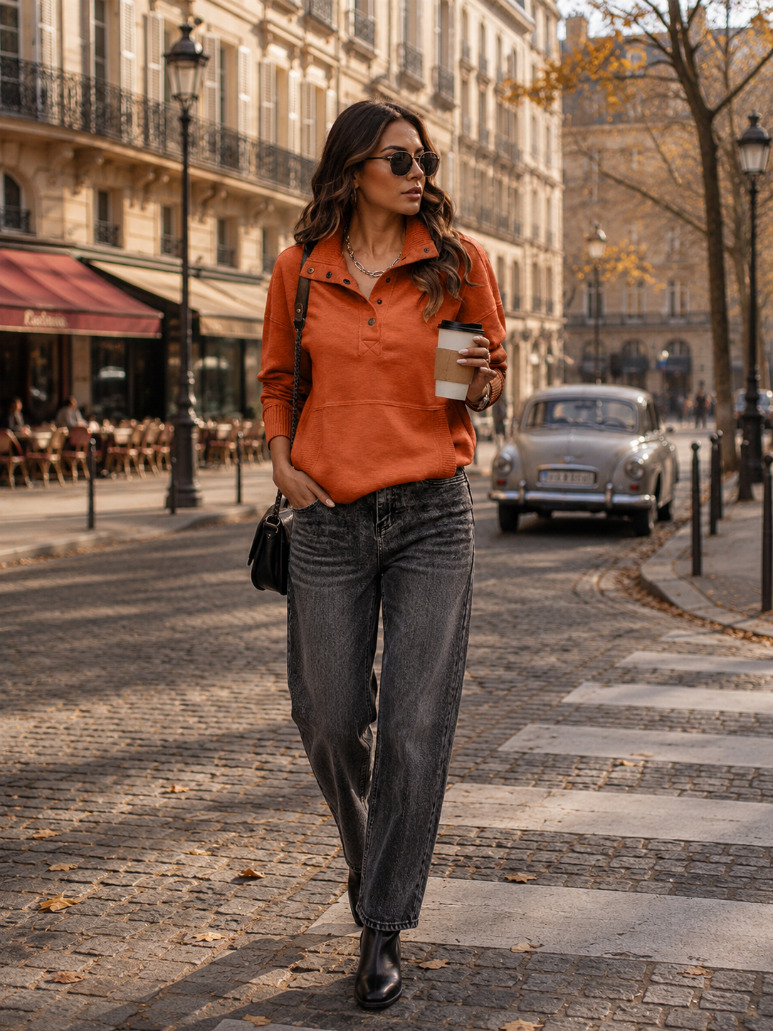 Phoebe Women's Henley Sweatshirt – Ribbed V-Neck Long Sleeve Casual Pullover