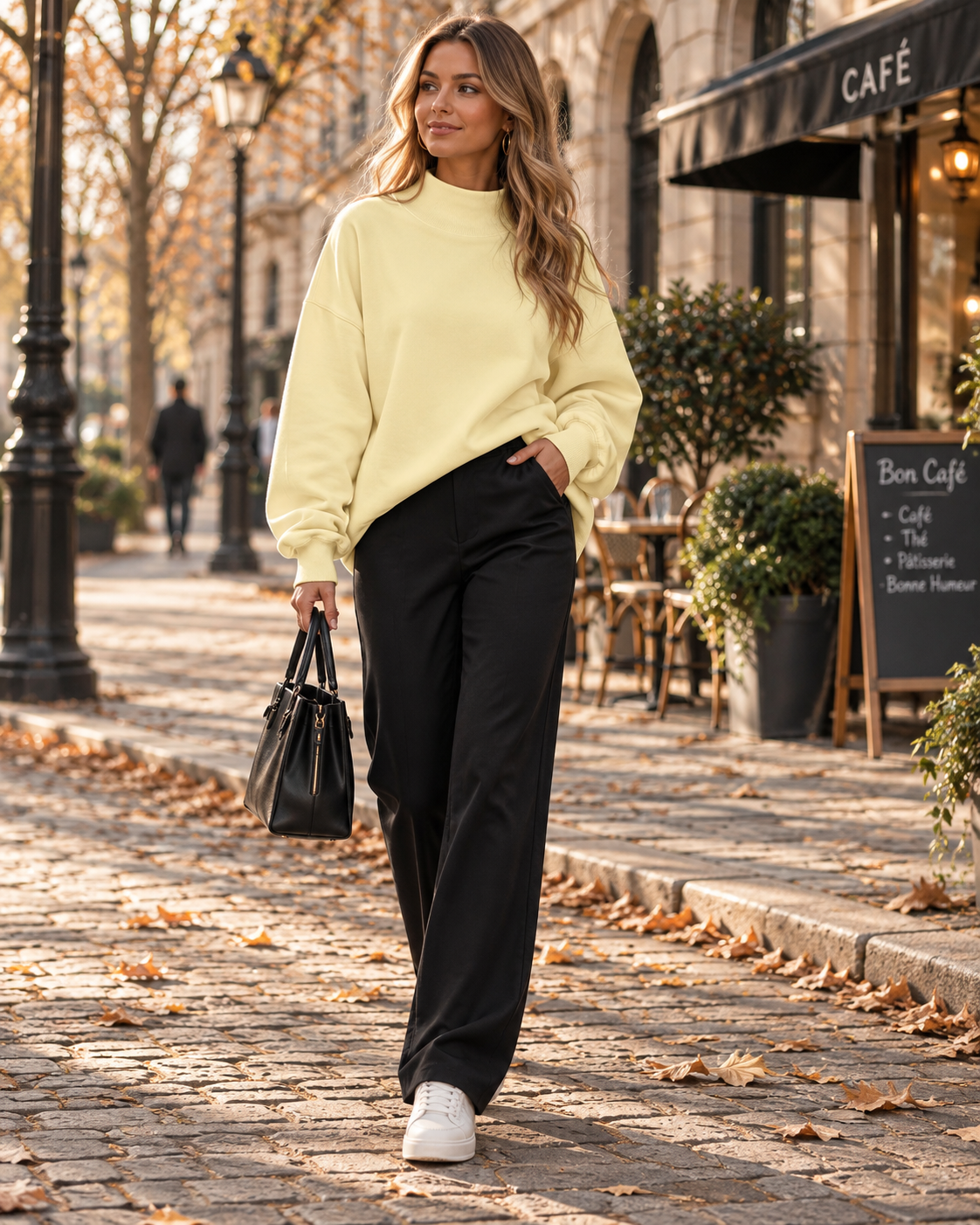 Belinda Women's Fleece Sweatshirt – Asymmetric Neck Oversized Drop Shoulder Pullover