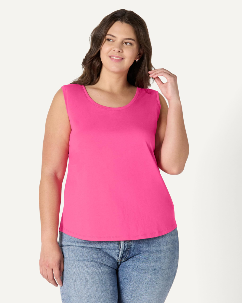 Verity Women's Cotton Tank Top – Sleeveless Scoop Neck Vest